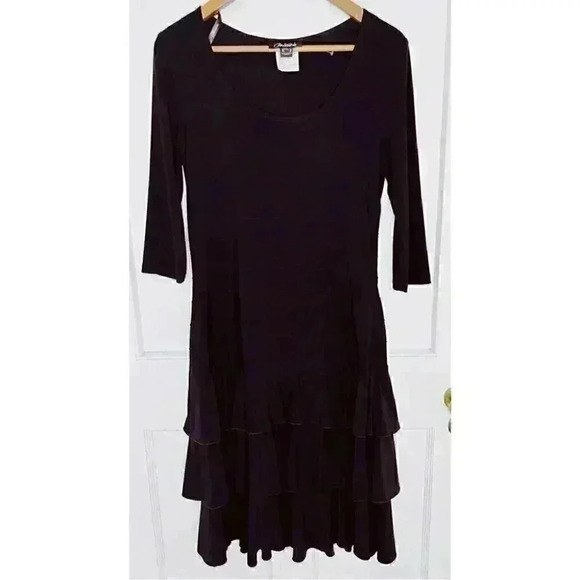 BNWT Nueva Black Tiered/ Ruffle Dress Size 8 - Picture 11 of 13